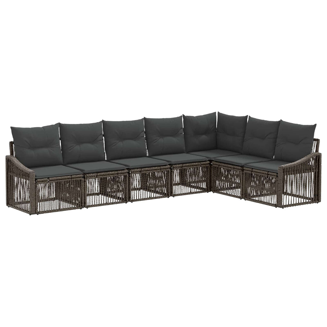 Havesofa Sæt 7 stk. Grå polyrattan