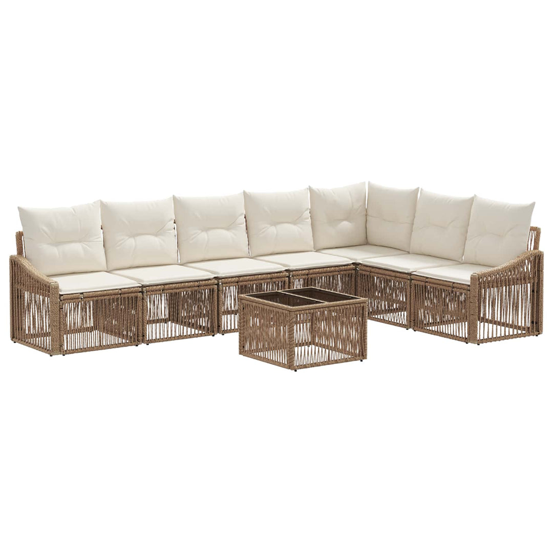 Havesofa Sæt 8 stk. Beige polyrattan