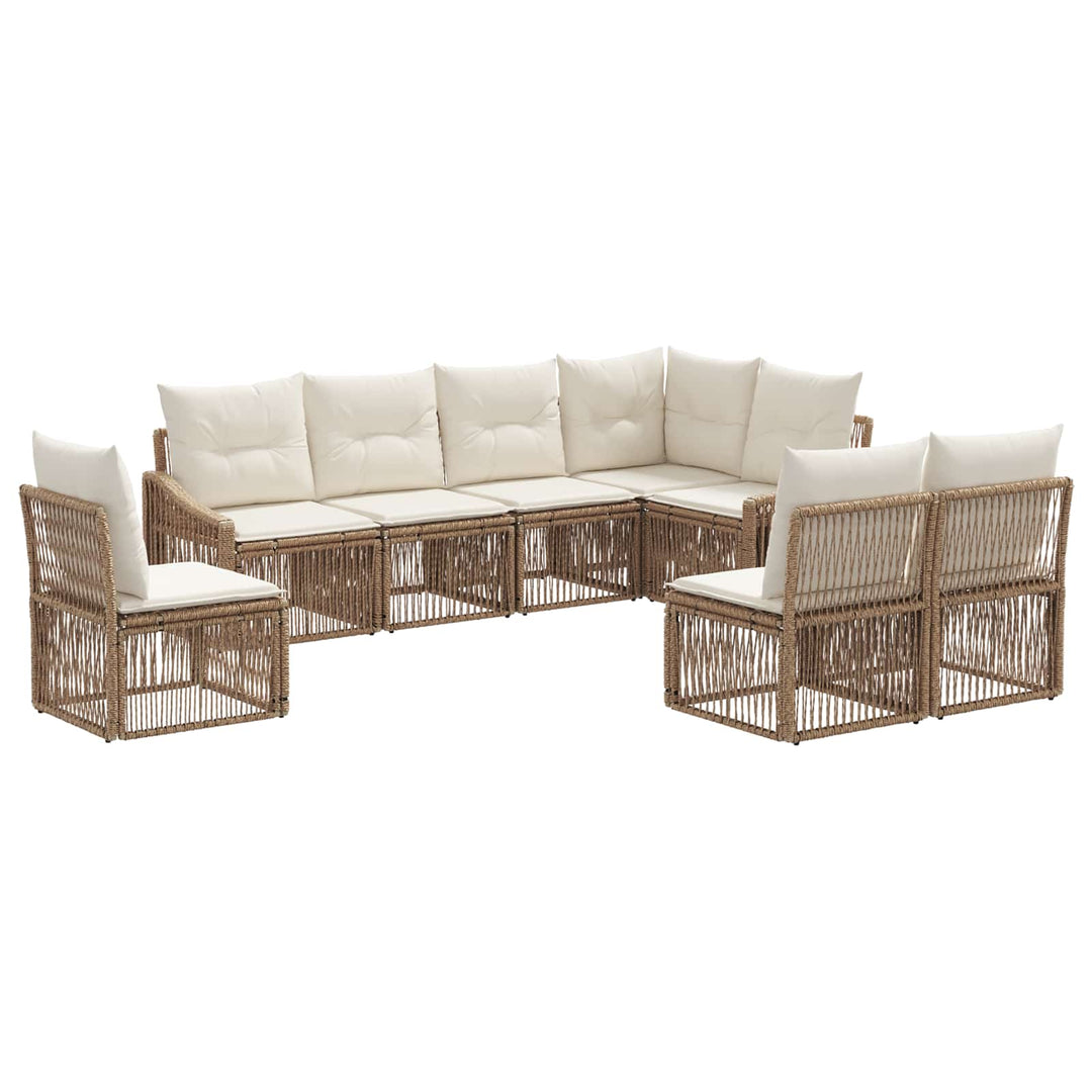 Havesofa Sæt 8 stk. Beige polyrattan