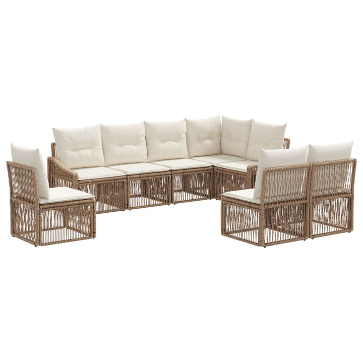 Havesofa Sæt 8 stk. Beige polyrattan