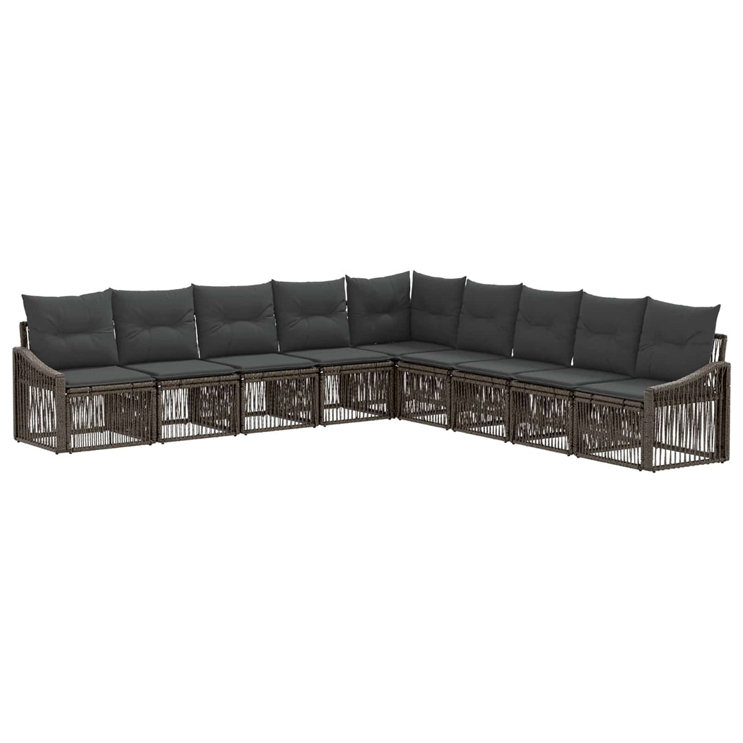 Havesofa Sæt 9 stk. Grå polyrattan