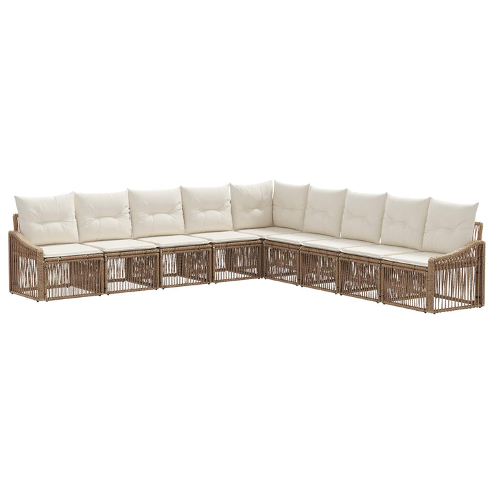 Havesofa Sæt 9 stk. Beige polyrattan