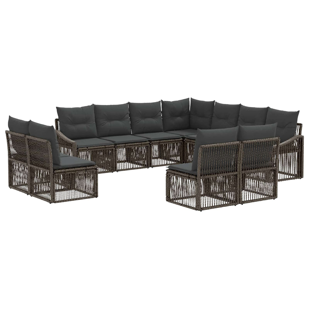 Havesofa Sæt 11 stk. Grå polyrattan