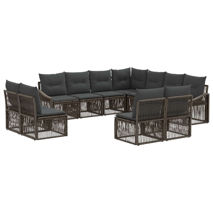 Havesofa Sæt 11 stk. Grå polyrattan