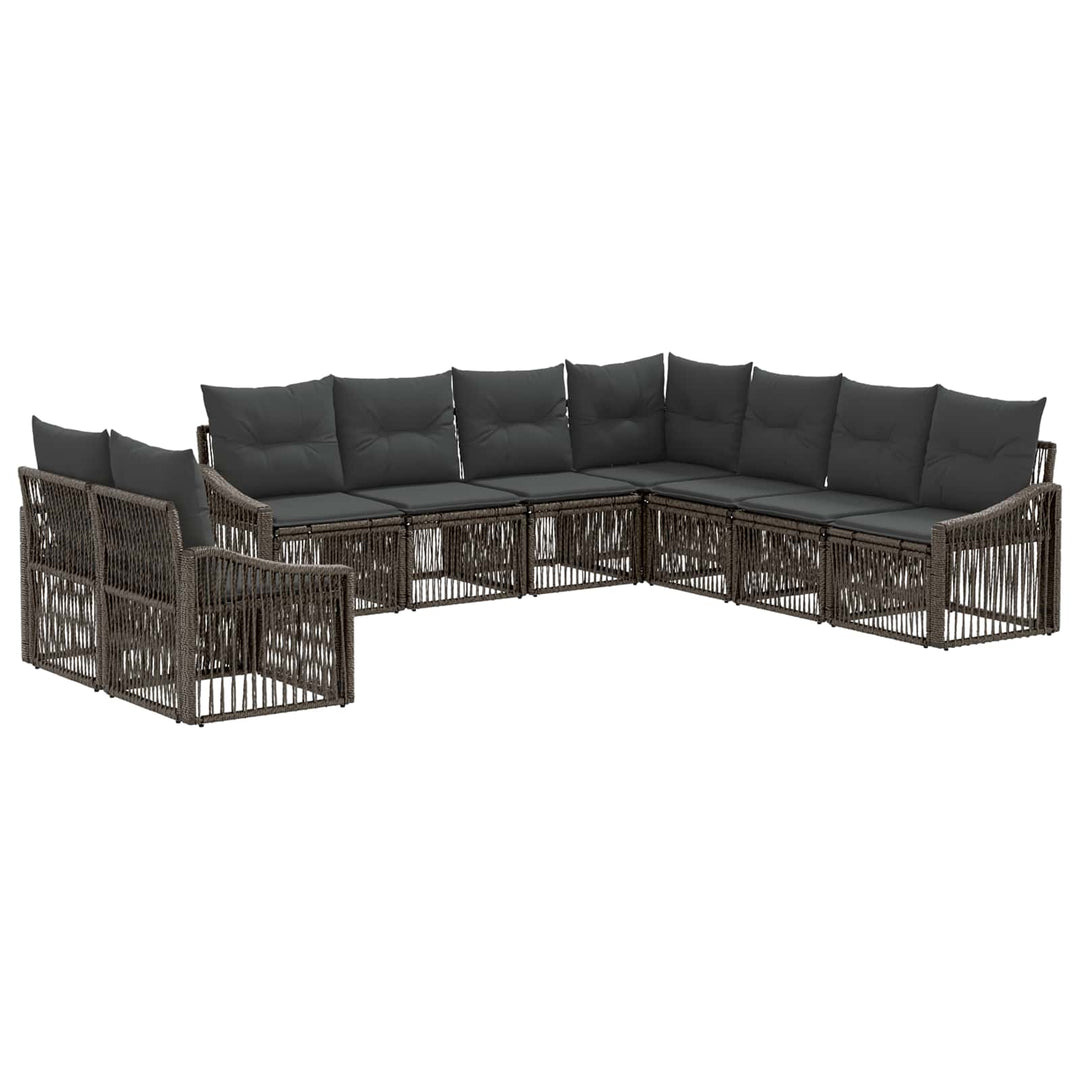 Havesofa Sæt 9 stk. Grå polyrattan