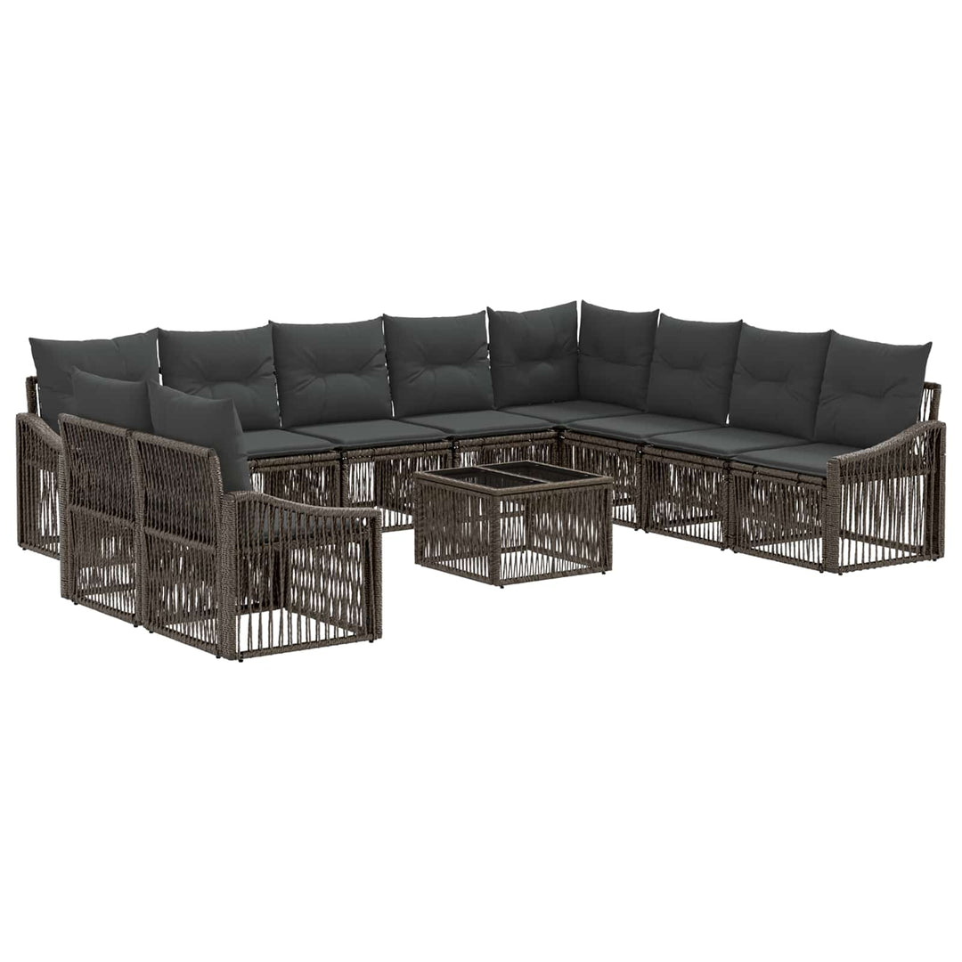 Havesofa Sæt 11 stk. Grå polyrattan