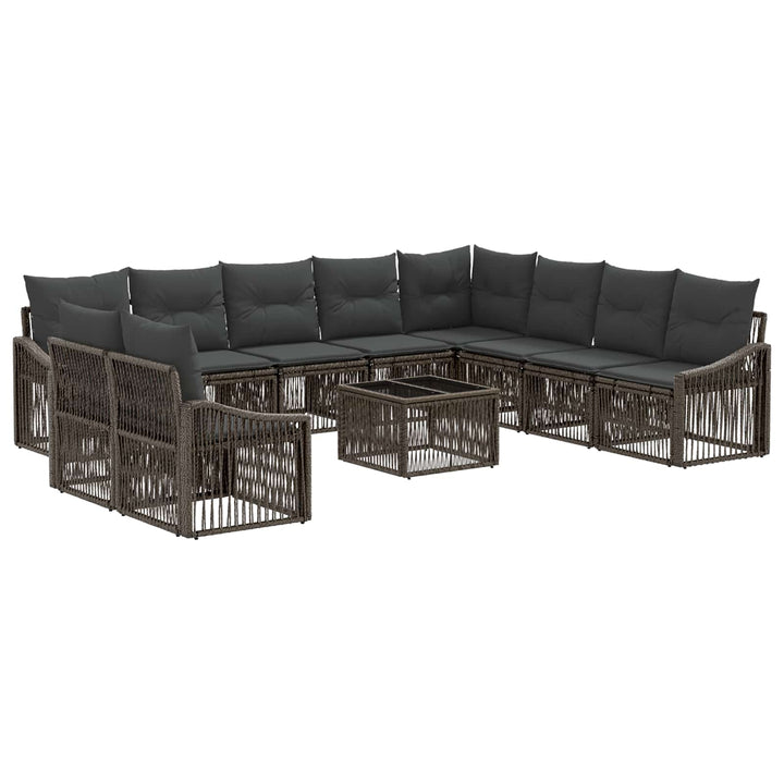 Havesofa Sæt 11 stk. Grå polyrattan