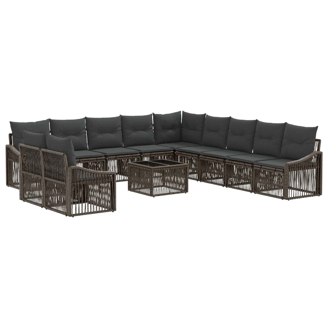 Havesofa Sæt 12 stk. Grå polyrattan