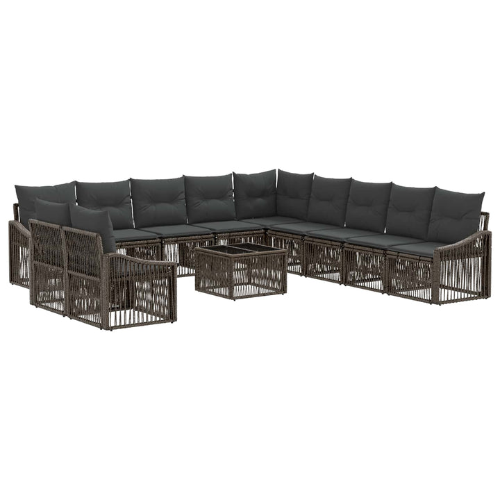 Havesofa Sæt 12 stk. Grå polyrattan