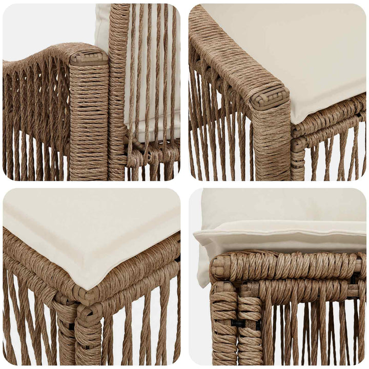 Havesofa Sæt 7 stk. 7-Antal sæder Beige polyrattan