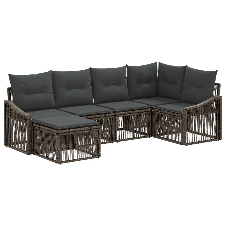 Havesofa Sæt 6 stk. Grå polyrattan
