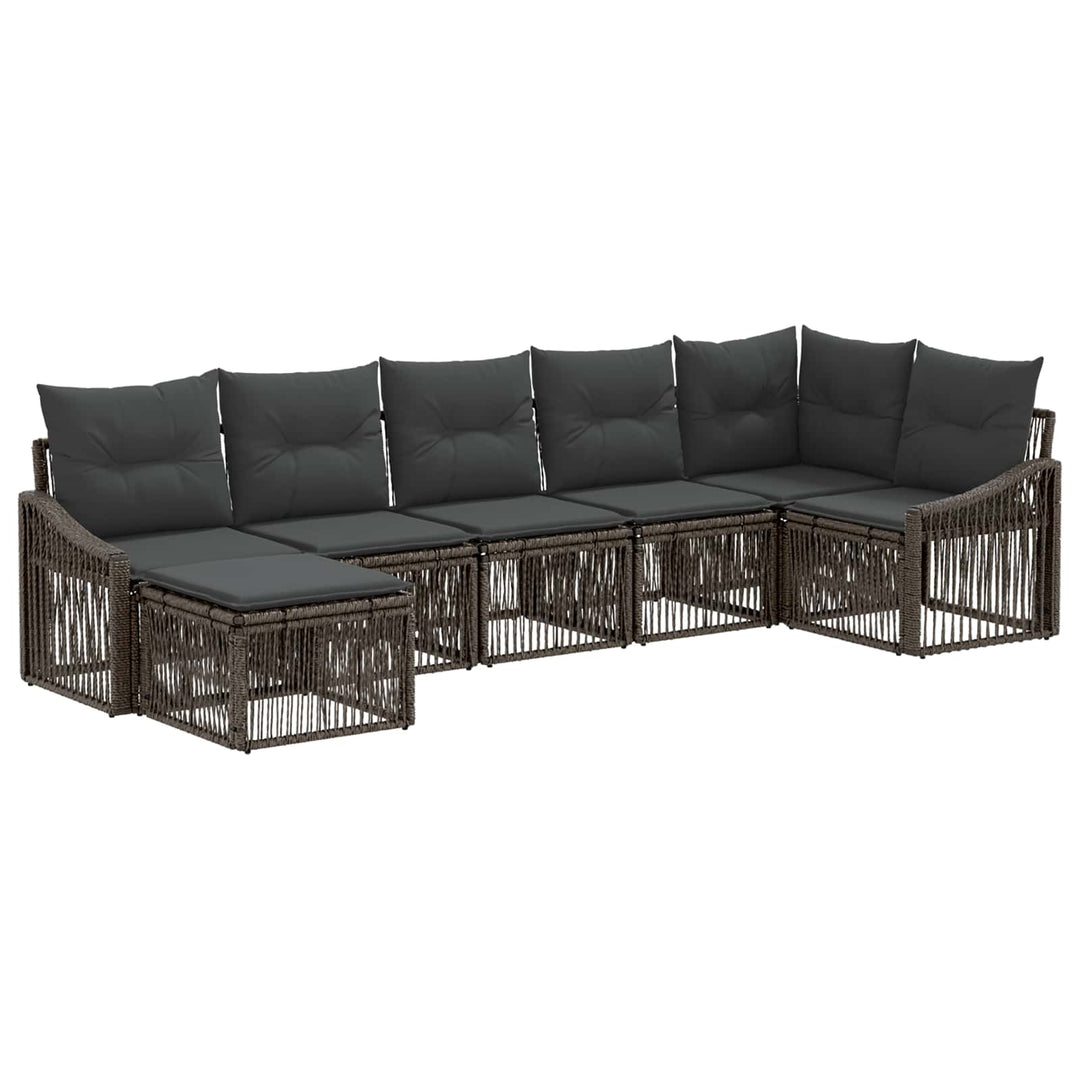 Havesofa Sæt 7 stk. Grå polyrattan