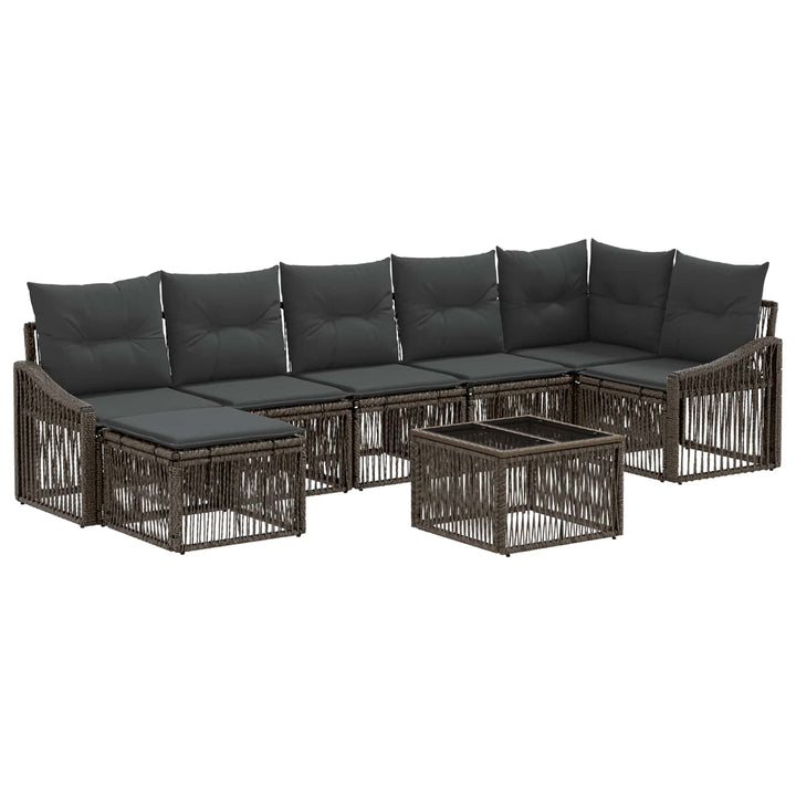 Havesofa Sæt 8 stk. Grå polyrattan