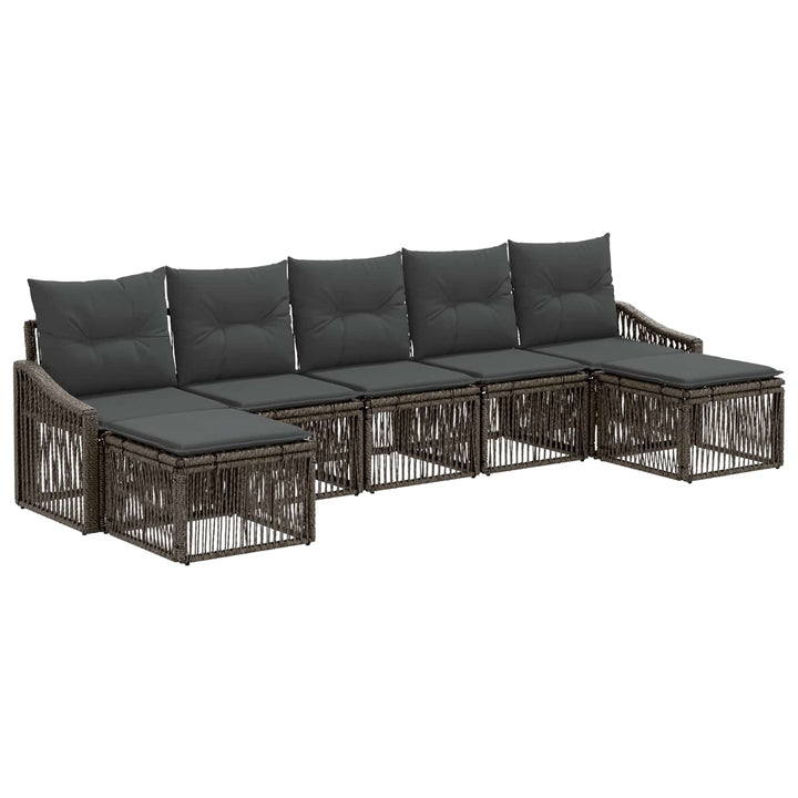 Havesofa Sæt 7 stk. Grå polyrattan