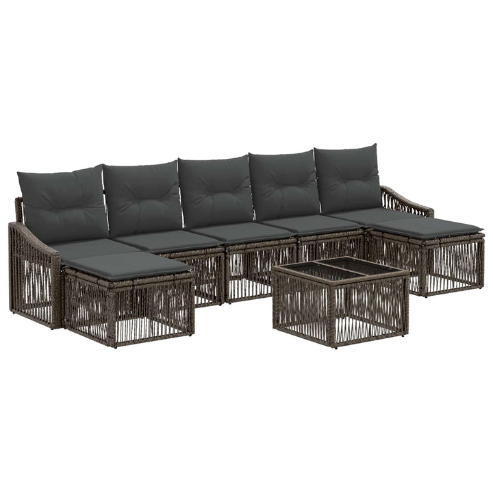Havesofa Sæt 8 stk. Grå polyrattan
