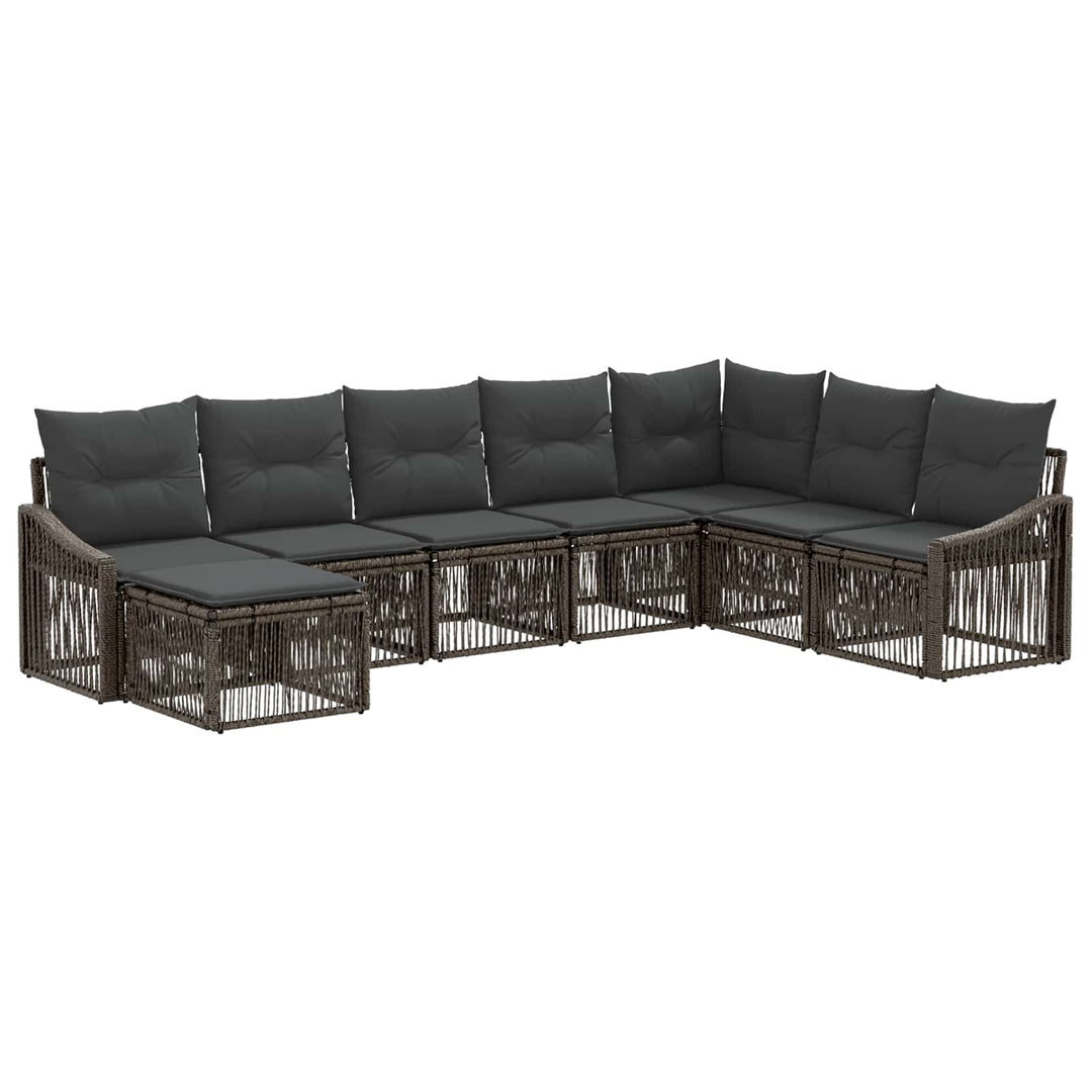 Havesofa Sæt 8 stk. Grå polyrattan