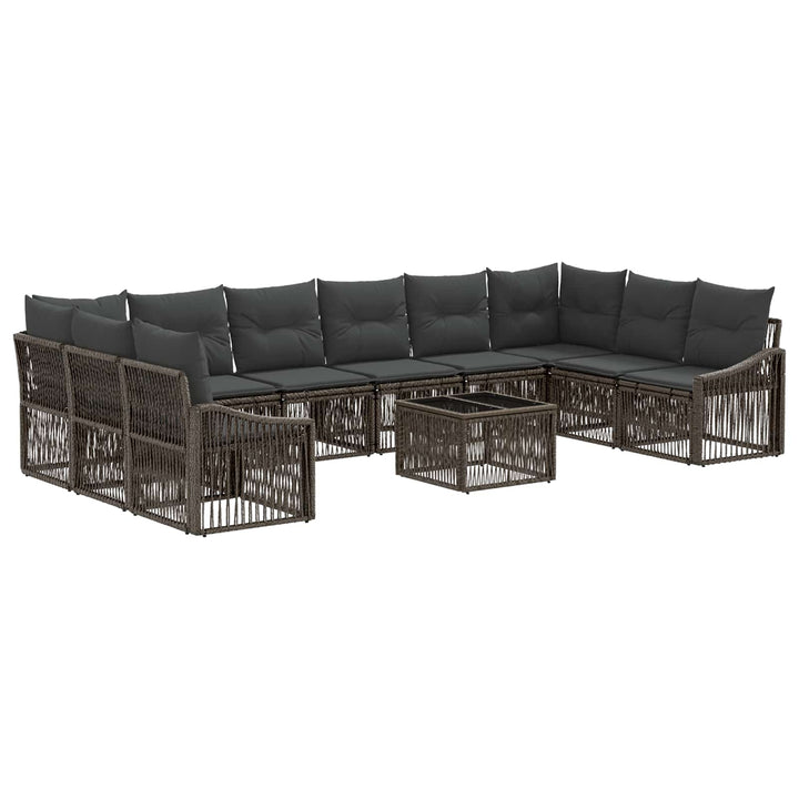 Havesofa Sæt 11 stk. Grå polyrattan