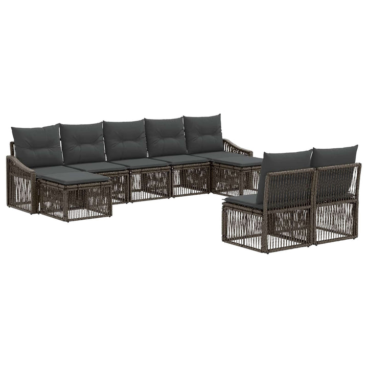 Havesofa Sæt 9 stk. Grå polyrattan