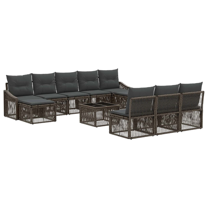 Havesofa Sæt 11 stk. Grå polyrattan
