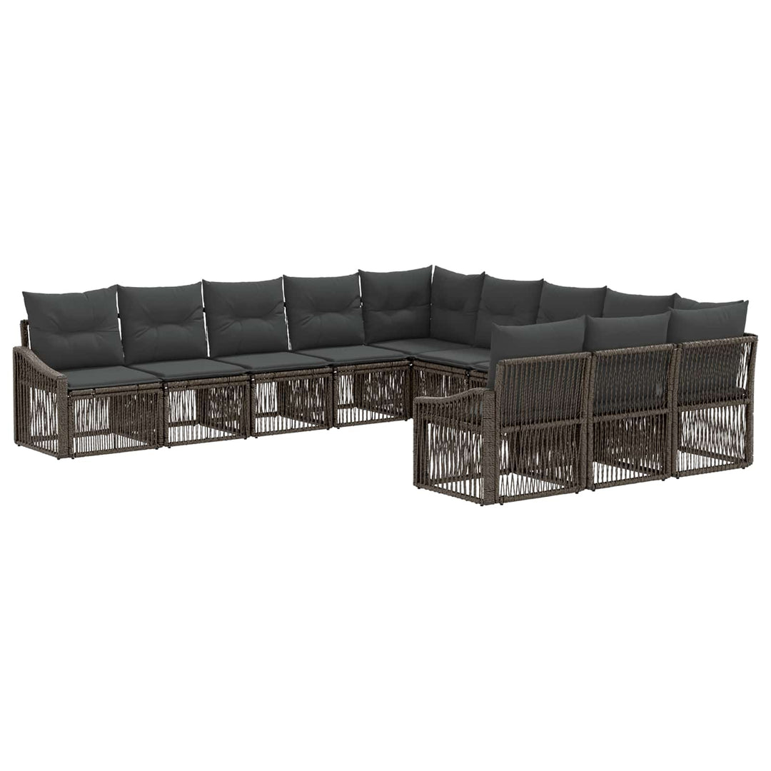 Havesofa Sæt 11 stk. Grå polyrattan