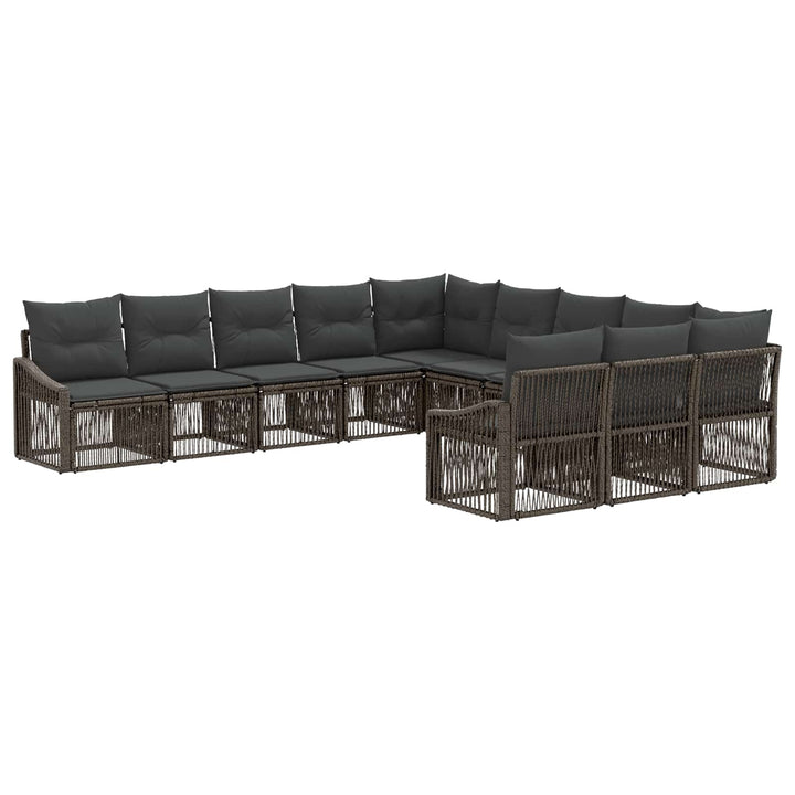 Havesofa Sæt 11 stk. Grå polyrattan