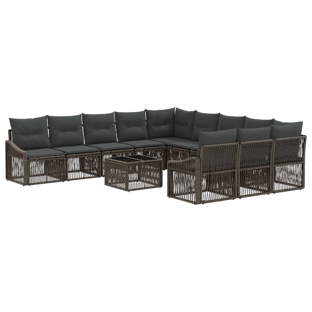 Havesofa Sæt 12 stk. Grå polyrattan