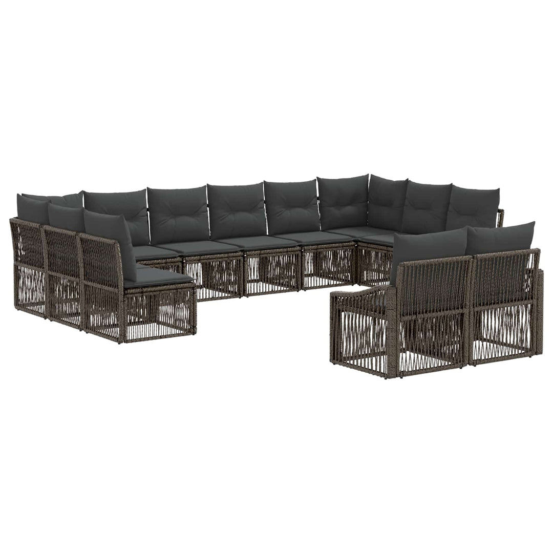 Havesofa Sæt 12 stk. Grå polyrattan