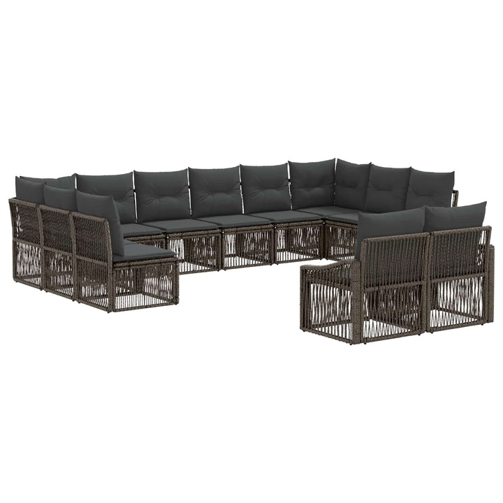 Havesofa Sæt 12 stk. Grå polyrattan