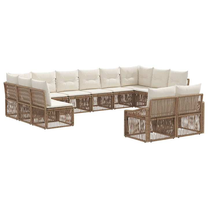 Havesofa Sæt 12 stk. Beige polyrattan