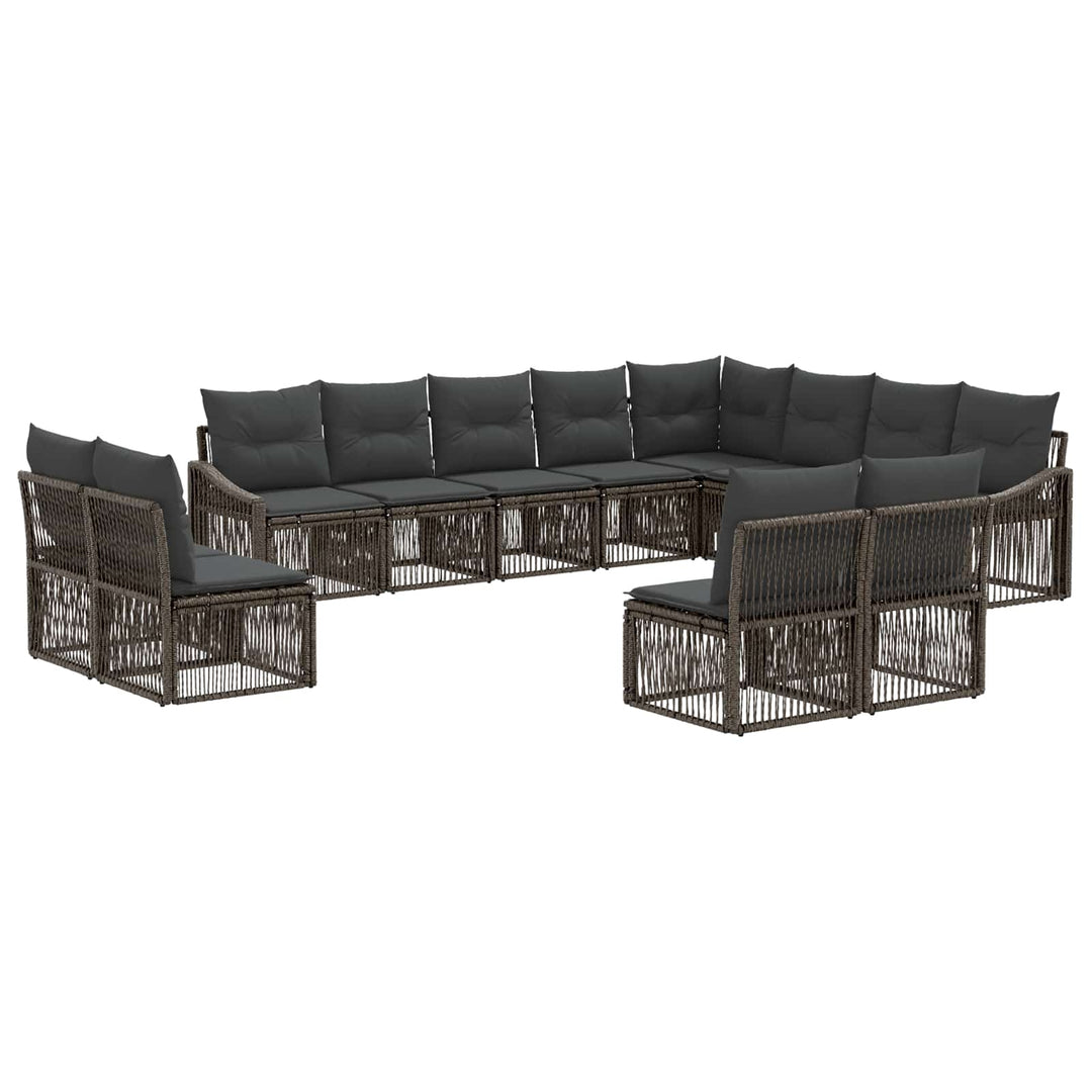 Havesofa Sæt 12 stk. Grå polyrattan