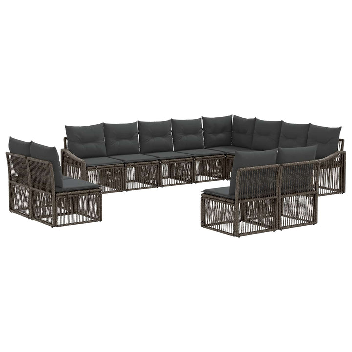 Havesofa Sæt 12 stk. Grå polyrattan