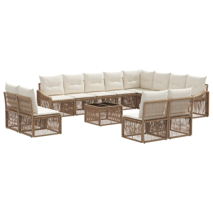 Havesofa Sæt 13 stk. Beige polyrattan