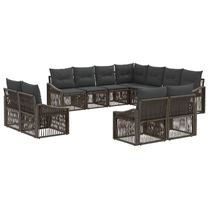 Havesofa Sæt 11 stk. Grå polyrattan