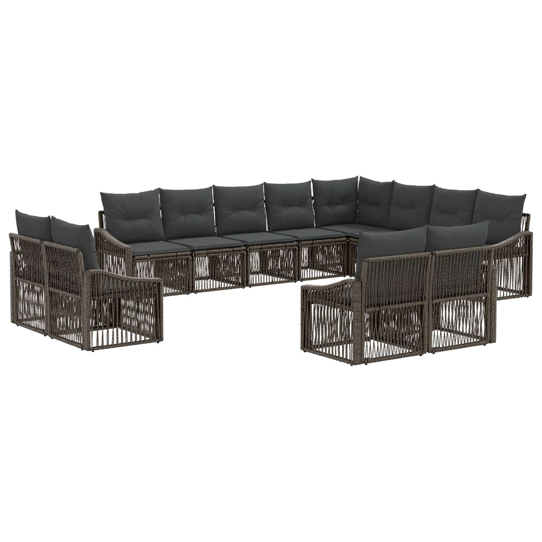 Havesofa Sæt 12 stk. Grå polyrattan