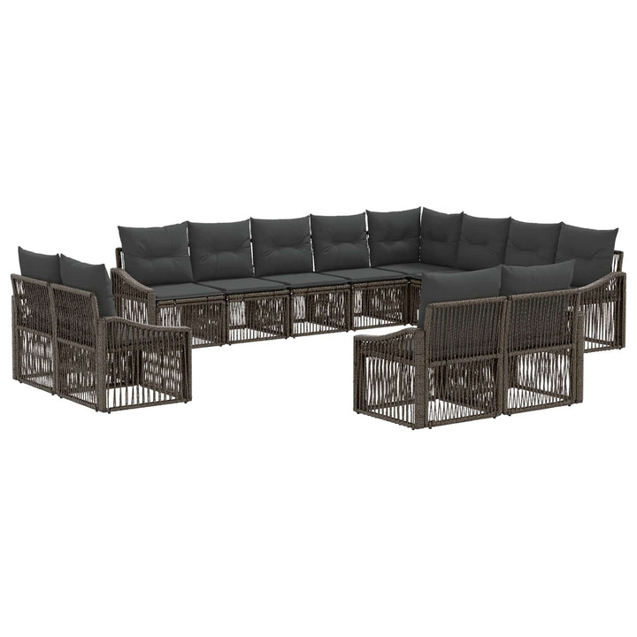 Havesofa Sæt 12 stk. Grå polyrattan