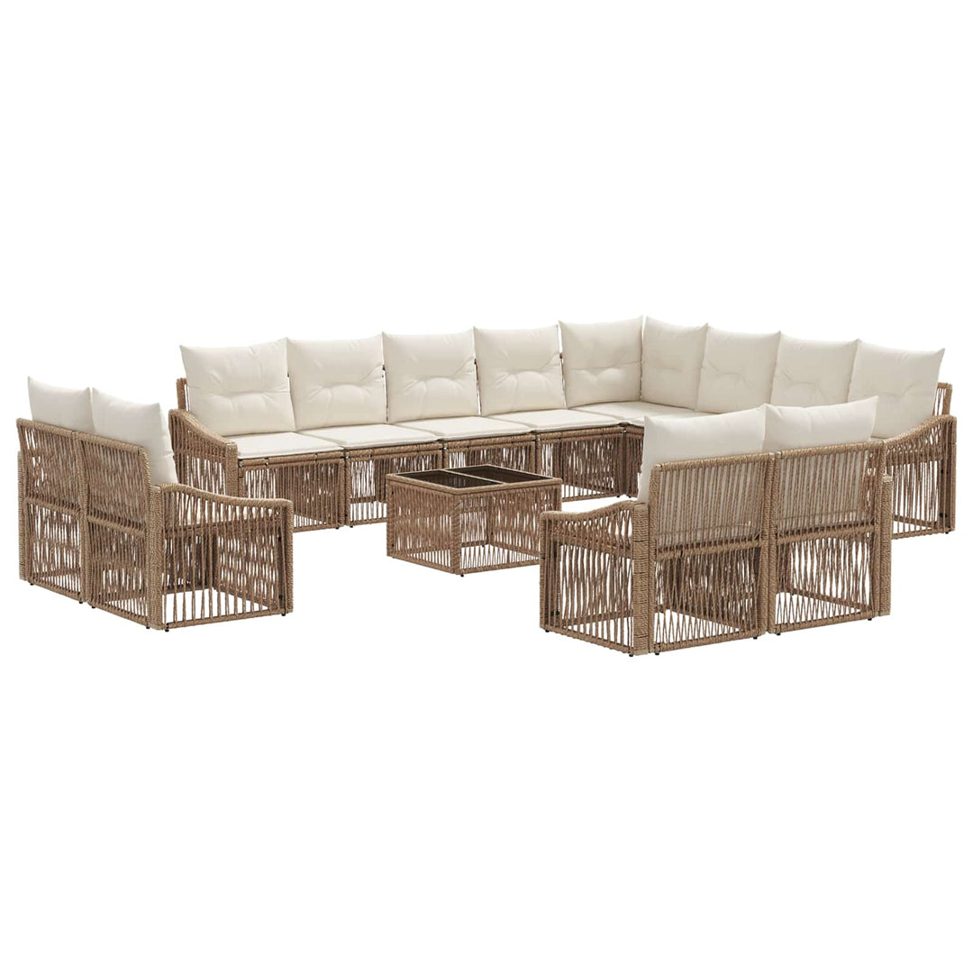 Havesofa Sæt 13 stk. Beige polyrattan