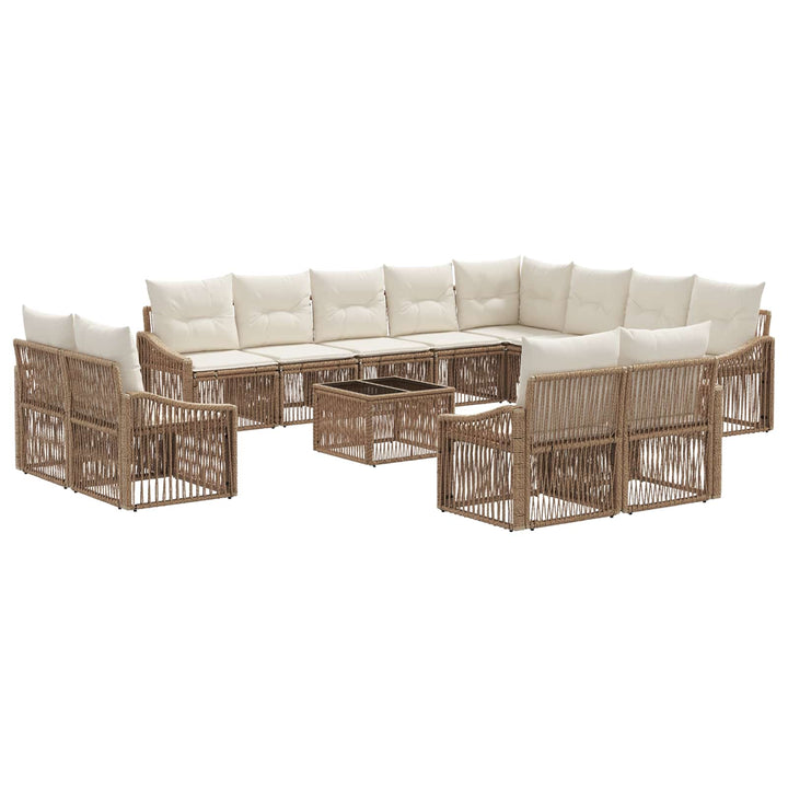 Havesofa Sæt 13 stk. Beige polyrattan