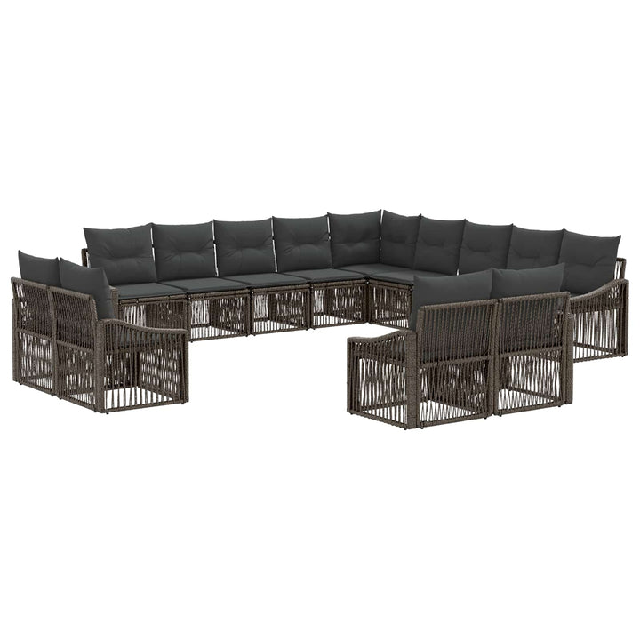 Havesofa Sæt 13 stk. Grå polyrattan