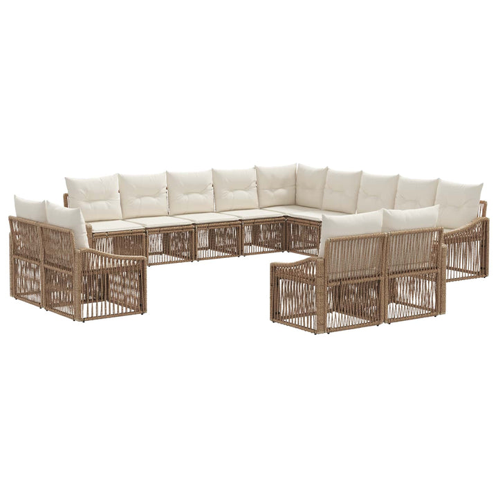 Havesofa Sæt 13 stk. Beige polyrattan