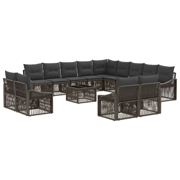 Havesofa Sæt 14 stk. Grå polyrattan