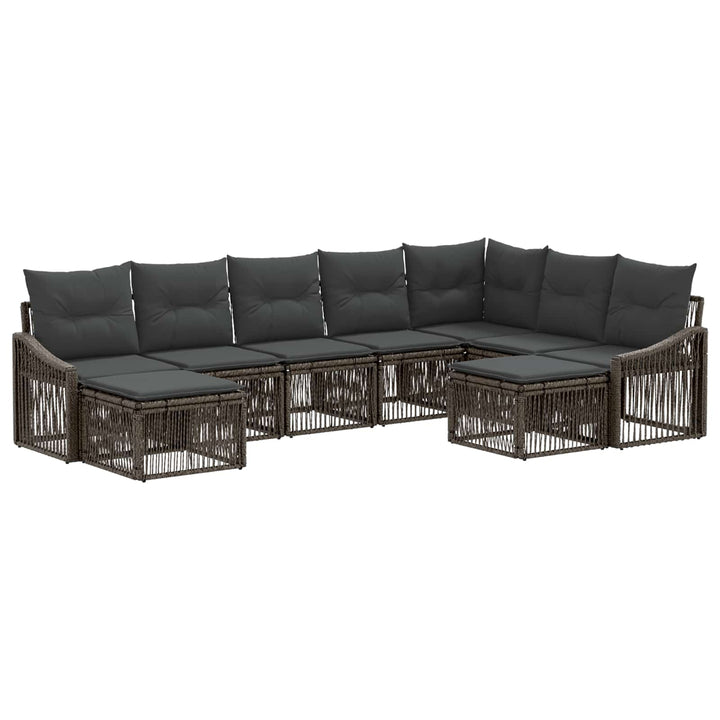 Havesofa Sæt 9 stk. Grå polyrattan