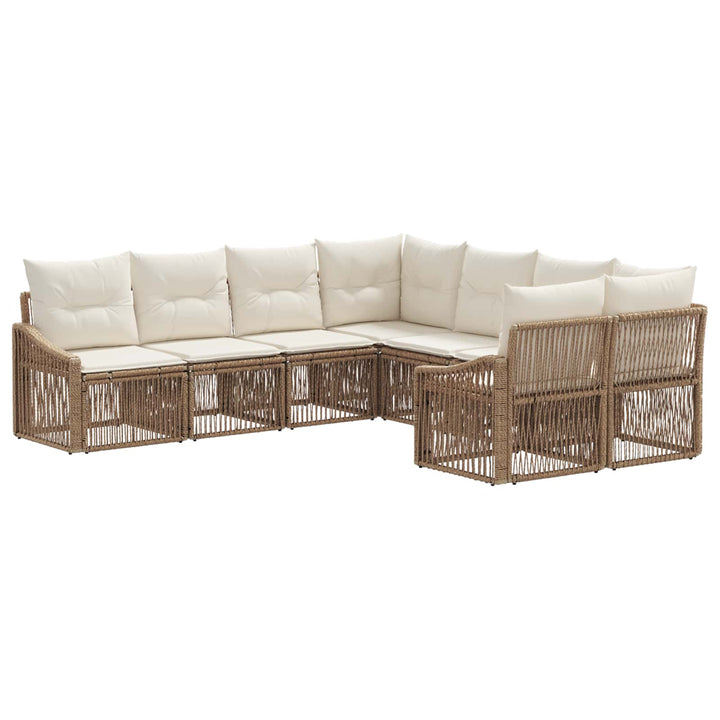Havesofa Sæt 8 stk. 8-Antal sæder Beige polyrattan