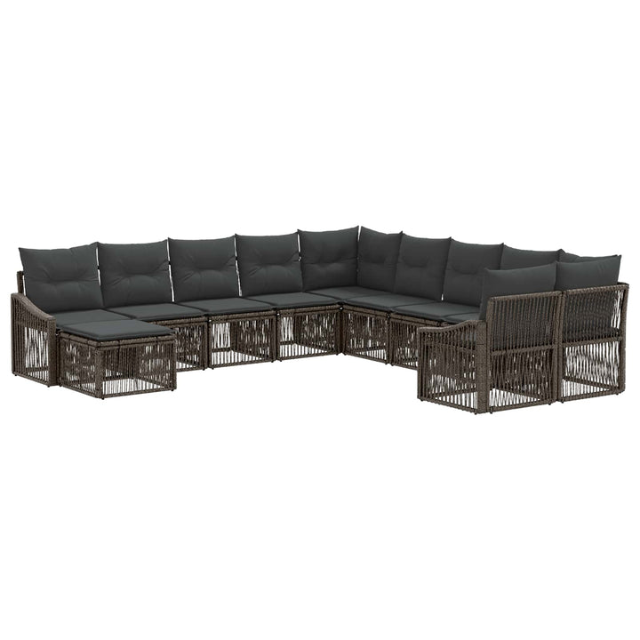 Havesofa Sæt 11 stk. Grå polyrattan