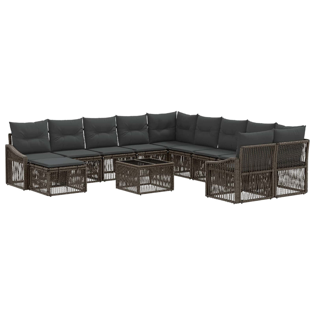 Havesofa Sæt 12 stk. Grå polyrattan