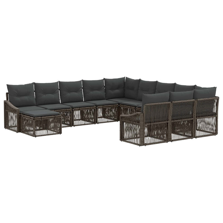 Havesofa Sæt 12 stk. Grå polyrattan
