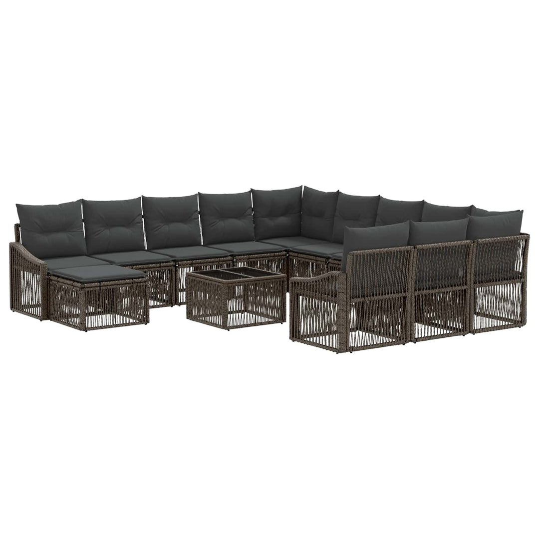 Havesofa Sæt 13 stk. Grå polyrattan