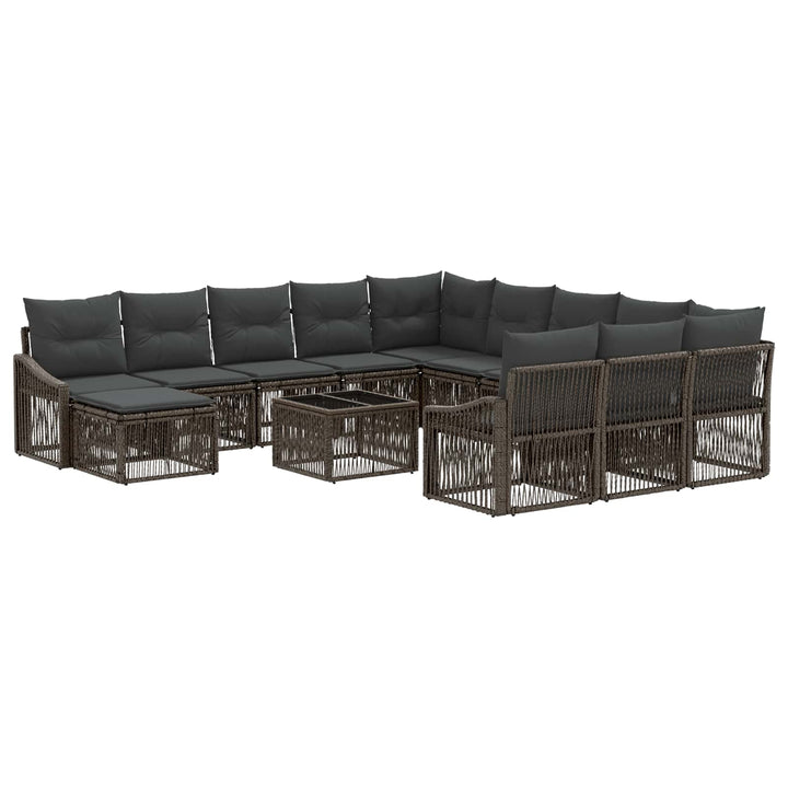 Havesofa Sæt 13 stk. Grå polyrattan