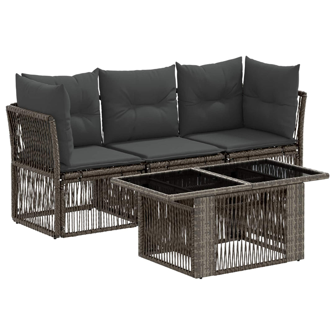 Havesofa Sæt 4 stk. Grå polyrattan