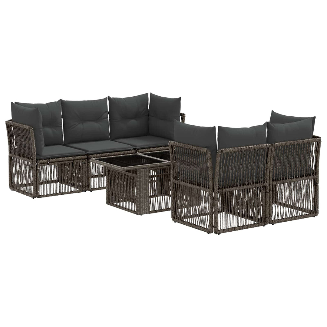 Havesofa Sæt 6 stk. Grå polyrattan