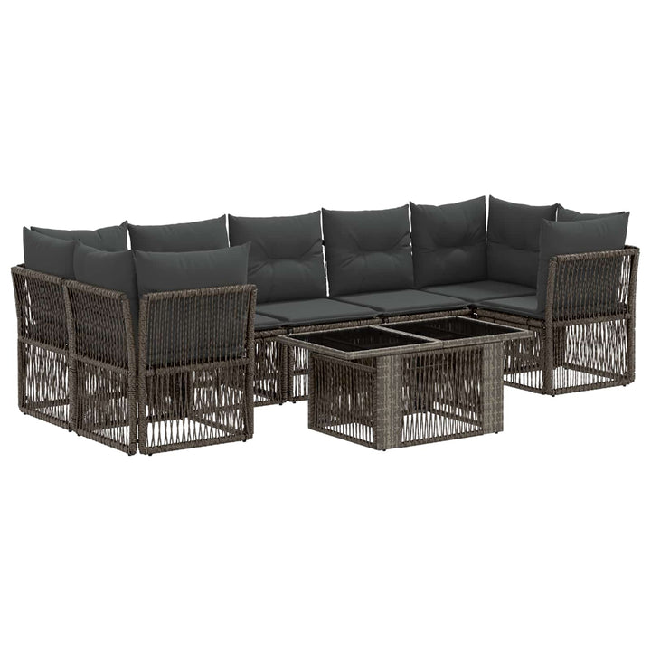 Havesofa Sæt 8 stk. Grå polyrattan
